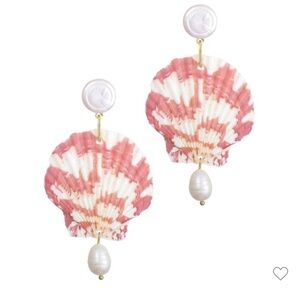 Adorina NEW Pink Shell & Shell Pearl 3” drop earrings